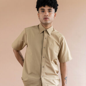 Camisa kaki manga corta